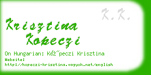 krisztina kopeczi business card